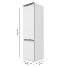 Bolero CoolMarket Combi BI-D FLW 341 E Frigorífico Combi Integrable de puerta fija, 341L, Total NoFrost, Full LED Wall, Fresh Zone Plus, Tamaño XL con Compresor Inverter Plus, Fast Cooling y Fast Freezing, Modo Vacaciones, Modo Smart, Clase E y 193,7x69cm.