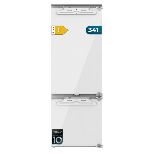 Bolero CoolMarket Combi BI-D FLW 341 E Frigorífico Combi Integrable de puerta fija, 341L, Total NoFrost, Full LED Wall, Fresh Zone Plus, Tamaño XL con Compresor Inverter Plus, Fast Cooling y Fast Freezing, Modo Vacaciones, Modo Smart, Clase E y 193,7x69cm.