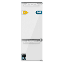 Bolero CoolMarket Combi BI-D FLW 341 E Frigorífico Combi Integrable de puerta fija, 341L, Total NoFrost, Full LED Wall, Fresh Zone Plus, Tamaño XL con Compresor Inverter Plus, Fast Cooling y Fast Freezing, Modo Vacaciones, Modo Smart, Clase E y 193,7x69cm.