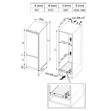 Bolero CoolMarket Combi BI-D FLW 341 E Frigorífico Combi Integrable de puerta fija, 341L, Total NoFrost, Full LED Wall, Fresh Zone Plus, Tamaño XL con Compresor Inverter Plus, Fast Cooling y Fast Freezing, Modo Vacaciones, Modo Smart, Clase E y 193,7x69cm.