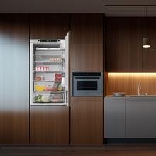 Bolero CoolMarket Combi BI-D FLW 341 E Frigorífico Combi Integrable de puerta fija, 341L, Total NoFrost, Full LED Wall, Fresh Zone Plus, Tamaño XL con Compresor Inverter Plus, Fast Cooling y Fast Freezing, Modo Vacaciones, Modo Smart, Clase E y 193,7x69cm.