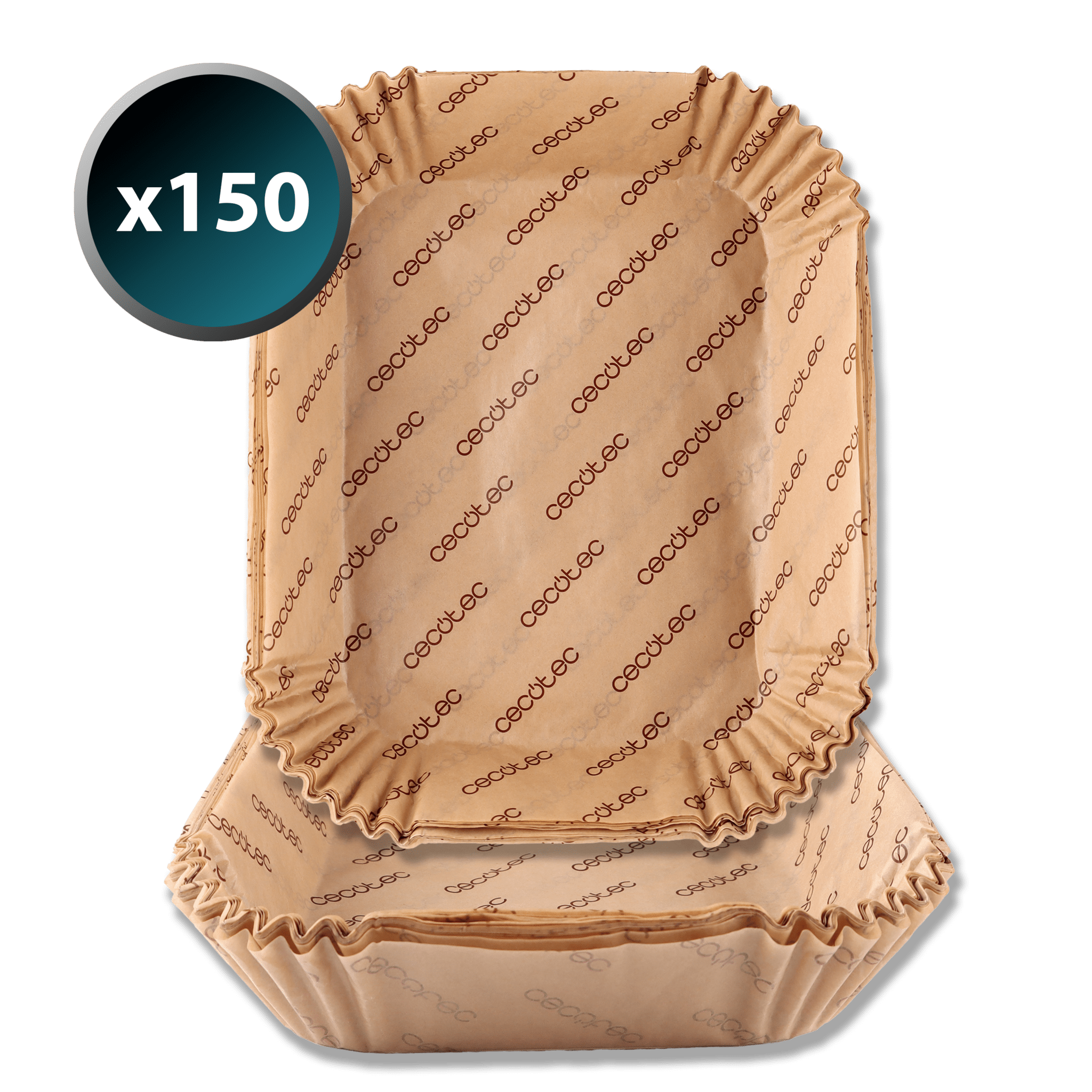 Cecofry BigBucket Paper Pack Accessories 150 Papiere für Heißluftfritteusen, praktisch und kompatibel mit Einschalenfritteusen von 9 bis 11 l. Sie sorgen dafür, dass Ihre Fritteuse sauber bleibt und keine Lebensmittel anhaften, was die Reinigung vereinfacht und die Lebensdauer Ihrer Fritteuse verlängert.