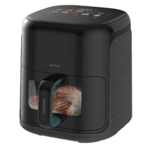 Cecofry&Grill Smokin'Prime 4000 Freidora de aire con doble resistencia para dorado perfecto y sabor de parrilla en carnes, capacidad de 4 litros y potencia de 1900 W para platos saludables.