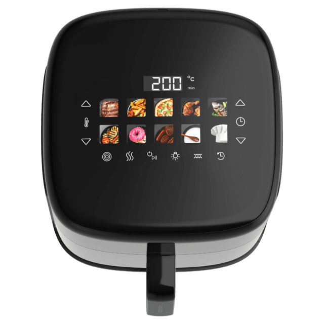 Cecofry&Grill Smokin'Prime 6500 Freidora de aire con doble resistencia para dorado perfecto y sabor de parrilla en carnes, capacidad de 6,5 litros y potencia de 2200 W para platos saludables.