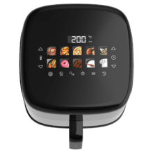 Cecofry&Grill Smokin'Prime 6500 Freidora de aire con doble resistencia para dorado perfecto y sabor de parrilla en carnes, capacidad de 6,5 litros y potencia de 2200 W para platos saludables.