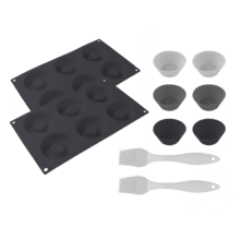 Cecofry SweetBake XL Pack Accessories Moldes de silicona de alta calidad y libres de BPA para donas y magdalenas, pinceles de silicona, y es compatible con freidoras de aire de 9L, ofreciendo una superficie antiadherente para una limpieza fácil.