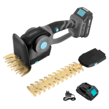 TitaniumSword 2120 Hand XL Cortasetos de mano 2en1. Batería 21V. Motor sin escobillas, Brushless. Cuchillas de titanio. Incluye dos acesorios para diferentes tipos de corte.