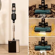 Conga Rockstar 5500 Hurricane Station Pet Flex Aspirador escoba sin cable y con base de autovaciado. 220 AW y 700 W. Tubo flexible y ciclón paralelo. 90 minutos de autonomía en modo Eco. HairLess Brush, cepillo antienredos. Accesorio especial para mascotas.