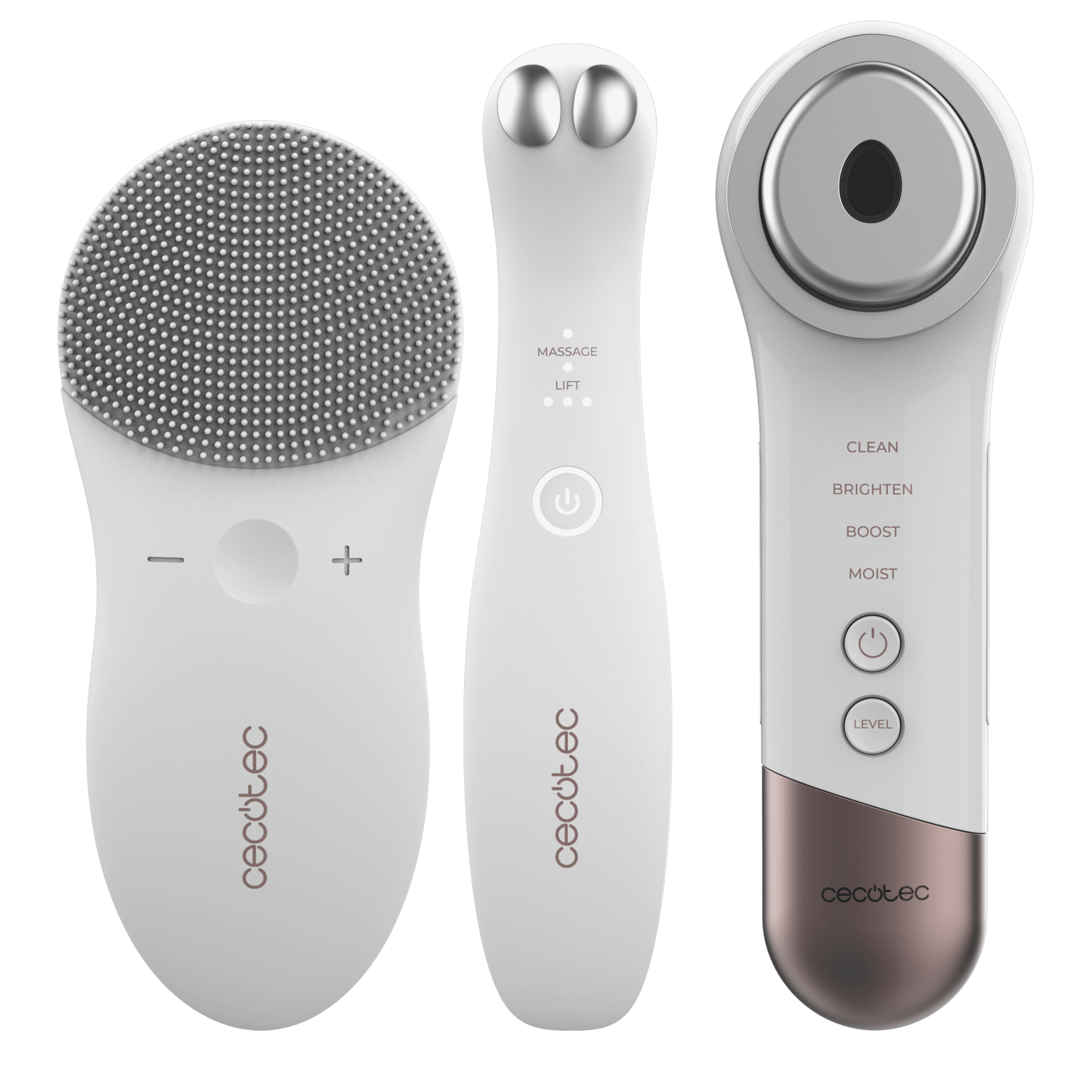 Limpiador facial, dispositivo antiojeras y masajeador con fototerapia Cecotec SkinRoutine