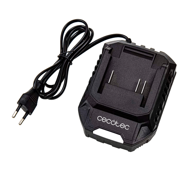 Cargador rápido para Baterías NEX21 de herramientas Cecotec Cargador rápido de sobremesa. Compatible con batería NEX21 de la gama de herramientas Cecotec 21V. Indicador luminoso del estado de carga.