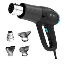 Hell Gun 3500 Pistola de calor con 2000W de potencia. Velocidad de aire y temperatura regulable. Incluye 4 cabezales intercambiables. Calentamiento ultrarrápido.