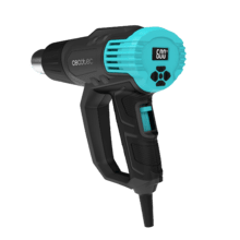 Hell Gun 9500 Vision Pistola de calor con 2000W de potencia. Control digital de la velocidad de aire y temperatura. Rango de temperatura de 50ºC a 600ºC. Incluye 4 cabezales intercambiables y maletín. Calentamiento ultrarrápido.