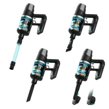 Conga Rockstar 9500 Lunar Pet Flex Aspirador vertical con Máxima potencia de succión de 300 AW y ultrapotencia de 780 W. 90 minutos de autonomía. Cepillo HairLess antienredos. Tubo flexible y kit de accesorios completo. Incluye cepillo para animales.