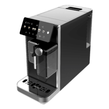 Cremmaet Lungo Latte Cafetera automática con unidad de procesado de 20 g para cafés más intensos y aromáticos. Incluye depósito de leche de 240 ml y ofrece 7 bebidas diferentes con un panel táctil intuitivo. Incorpora molinillo de acero inoxidable, depósito de agua de 2 L y 19 bares de presión.