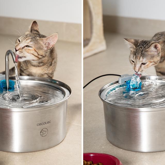 Pumba 3200 Refresh Inox Automatischer Haustierbrunnen mit 3,2 Liter Fassungsvermögen, Material Edelstahl, Wasserfalldesign.