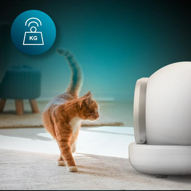 Pumba 7000 CleanKitty Compact Connected Arenero compacto con autolimpieza, triple sistema de desodorización, control por wifi, silencioso y seguro con sensor de infrarrojos.