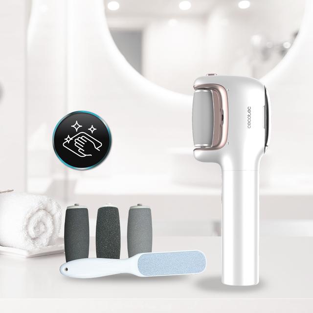 SkinCare Steam Silky SkinCare Steam Silky - Lima Eléctrica para Pies con Función Vapor, 3 Cabezales extraíbles, Waterproof IPX7, 3 Velocidades y 1 Rascador