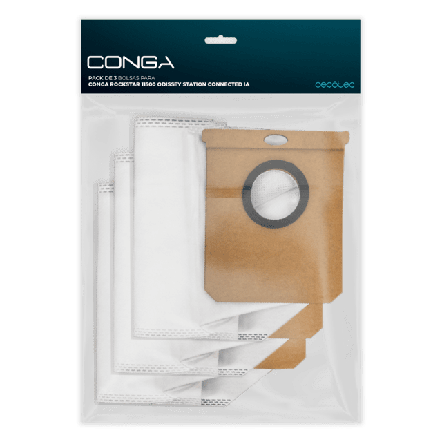 Pack de 3 bolsas para Conga Rockstar 11500 Odyssey Station Connected IA Pack de 3 bolsas de polvo para la base de autovaciado de Conga Rockstar 11500 Odyssey Station Connected IA