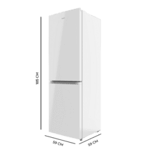 Bolero CoolMarket Combi 296 DF White Frigorífico combi en blanco con función DeFrost de 185x60cm, Volumen de conservación de 296 Litros, Iluminación interior y Cajón para frutas y verduras.