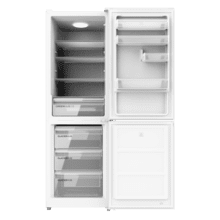 Bolero CoolMarket Combi 296 DF White Frigorífico combi en blanco con función DeFrost de 185x60cm, Volumen de conservación de 296 Litros, Iluminación interior y Cajón para frutas y verduras.