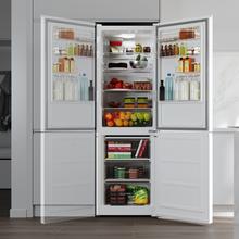 Bolero CoolMarket Combi 296 DF White Frigorífico combi en blanco con función DeFrost de 185x60cm, Volumen de conservación de 296 Litros, Iluminación interior y Cajón para frutas y verduras.
