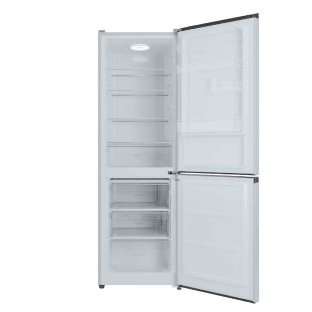 Bolero CoolMarket Combi 296 DF White Frigorífico combi en blanco con función DeFrost de 185x60cm, Volumen de conservación de 296 Litros, Iluminación interior y Cajón para frutas y verduras.