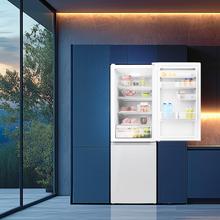 Bolero CoolMarket Combi 296 DF White Frigorífico combi en blanco con función DeFrost de 185x60cm, Volumen de conservación de 296 Litros, Iluminación interior y Cajón para frutas y verduras.