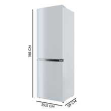 Bolero CoolMarket Combi 296 DF White Frigorífico combi en blanco con función DeFrost de 185x60cm, Volumen de conservación de 296 Litros, Iluminación interior y Cajón para frutas y verduras.