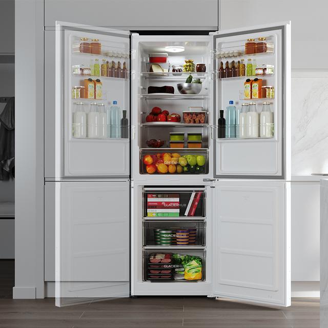Bolero CoolMarket Combi 296 DF White Frigorífico combi en blanco con función DeFrost de 185x60cm, Volumen de conservación de 296 Litros, Iluminación interior y Cajón para frutas y verduras.