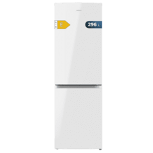 Bolero CoolMarket Combi 296 DF White Frigorífico combi en blanco con función DeFrost de 185x60cm, Volumen de conservación de 296 Litros, Iluminación interior y Cajón para frutas y verduras.