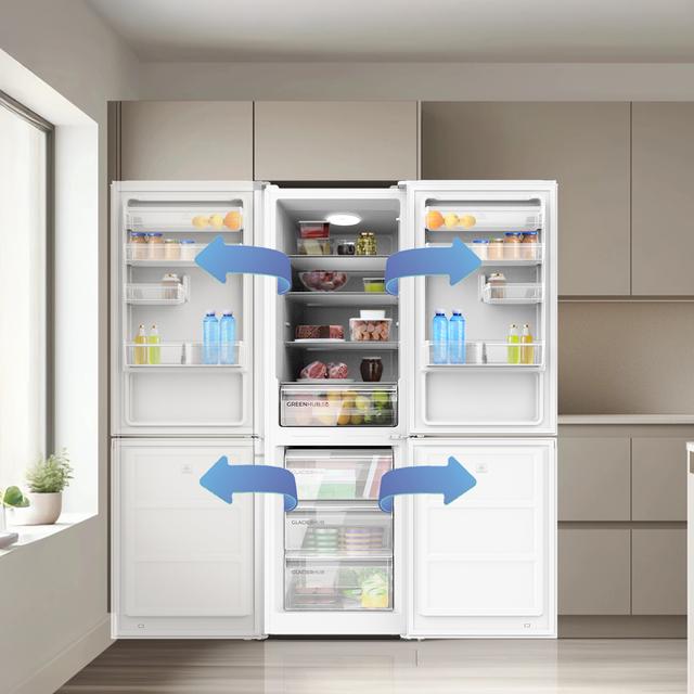 Bolero CoolMarket Combi 296 DF White Frigorífico combi en blanco con función DeFrost de 185x60cm, Volumen de conservación de 296 Litros, Iluminación interior y Cajón para frutas y verduras.