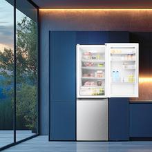 Bolero CoolMarket Combi 296 DF Inox Frigorífico combi en inox con función DeFrost de 185x60cm, Volumen de conservación de 296 Litros, Iluminación interior y Cajón para frutas y verduras.
