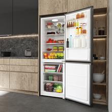 Bolero CoolMarket Combi 296 DF Dark Frigorífico combi en inox oscuro con función DeFrost de 185x60cm, Volumen de conservación de 296 Litros, Iluminación interior y Cajón para frutas y verduras.
