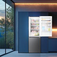 Bolero CoolMarket Combi 296 DF Dark Frigorífico combi en inox oscuro con función DeFrost de 185x60cm, Volumen de conservación de 296 Litros, Iluminación interior y Cajón para frutas y verduras.
