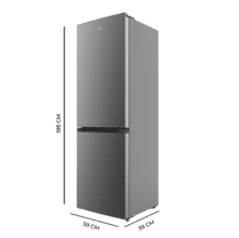 Bolero CoolMarket Combi 296 DF Dark Frigorífico combi en inox oscuro con función DeFrost de 185x60cm, Volumen de conservación de 296 Litros, Iluminación interior y Cajón para frutas y verduras.
