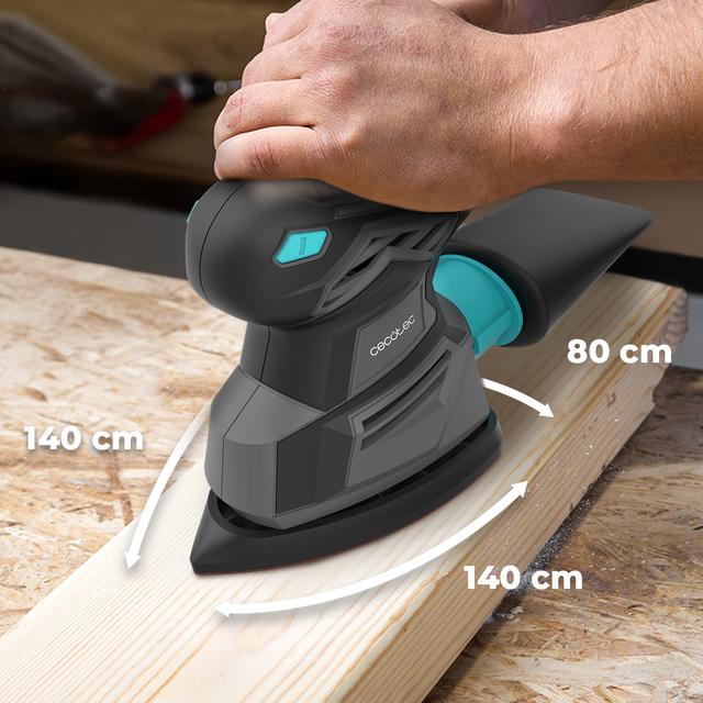 PerfectSurface 125 Delta EasyGo Ponceuse d'une puissance de 130 W. 13.500 tr/min. Design Delta. Accessoire FingerDetail et sac de transport. 12 rechanges inclus. Connexion à l'aspirateur et sac de collecte de poussière. Câble de 2 mètres.