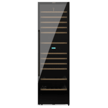 Bolero GrandSommelier Duo 176000 Black Vinoteca libre instalación, 195.5x59.5cm, 176 Botellas, Dual Cooling, 2 Zonas temperatura, Rango 5-20ºC, Display LED, Doble Vidrio UV, 12 Bandejas madera, luz LED, Alarma temperatura y puerta, Filtro carbón activo, Compresor.