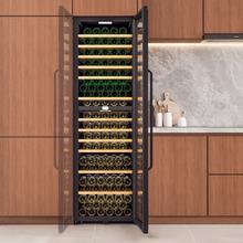 Bolero GrandSommelier Duo 176000 Black Vinoteca libre instalación, 195.5x59.5cm, 176 Botellas, Dual Cooling, 2 Zonas temperatura, Rango 5-20ºC, Display LED, Doble Vidrio UV, 12 Bandejas madera, luz LED, Alarma temperatura y puerta, Filtro carbón activo, Compresor.