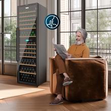 Bolero GrandSommelier Duo 176000 Black Vinoteca libre instalación, 195.5x59.5cm, 176 Botellas, Dual Cooling, 2 Zonas temperatura, Rango 5-20ºC, Display LED, Doble Vidrio UV, 12 Bandejas madera, luz LED, Alarma temperatura y puerta, Filtro carbón activo, Compresor.