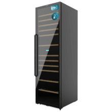 Bolero GrandSommelier Duo 176000 Black Vinoteca libre instalación, 195.5x59.5cm, 176 Botellas, Dual Cooling, 2 Zonas temperatura, Rango 5-20ºC, Display LED, Doble Vidrio UV, 12 Bandejas madera, luz LED, Alarma temperatura y puerta, Filtro carbón activo, Compresor.