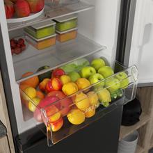 Bolero CoolMarket Combi 296 DF WD Dark Frigorífico combi en inox oscuro con función DeFrost de 185x60cm, Volumen de conservación de 296 Litros, dispensador de agua integrado, Iluminación interior y Cajón para frutas y verduras.