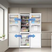 Bolero CoolMarket Combi 296 DF WD Dark Frigorífico combi en inox oscuro con función DeFrost de 185x60cm, Volumen de conservación de 296 Litros, dispensador de agua integrado, Iluminación interior y Cajón para frutas y verduras.
