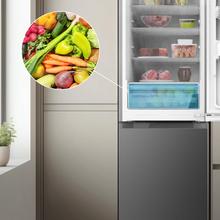 Bolero CoolMarket Combi 296 DF WD Dark Frigorífico combi en inox oscuro con función DeFrost de 185x60cm, Volumen de conservación de 296 Litros, dispensador de agua integrado, Iluminación interior y Cajón para frutas y verduras.