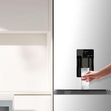 Bolero CoolMarket Combi 296 DF WD Inox Frigorífico combi en inox con función DeFrost de 185x60cm, Volumen de conservación de 296 Litros, dispensador de agua integrado, Iluminación interior y Cajón para frutas y verduras.
