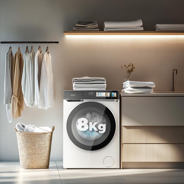 Bolero DressCode 8970 Direct Drive Lavadora de 8 kg color blanco y clase A, con motor Direct Drive y  1400 rpm, 11 programas, pantallaFullColor, puerta XXL y función vapor SteamMax, Spa Care, Soil Level, Delay End, My Fav, luz interior, Drum Clean Plus y Stop&Go