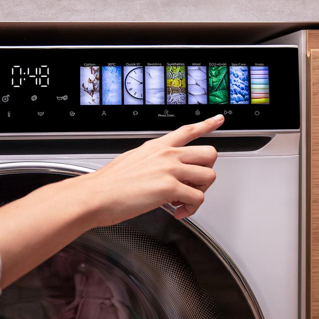 Bolero DressCode 8970 Direct Drive Lavadora de 8 kg color blanco y clase A, con motor Direct Drive y  1400 rpm, 11 programas, pantallaFullColor, puerta XXL y función vapor SteamMax, Spa Care, Soil Level, Delay End, My Fav, luz interior, Drum Clean Plus y Stop&Go