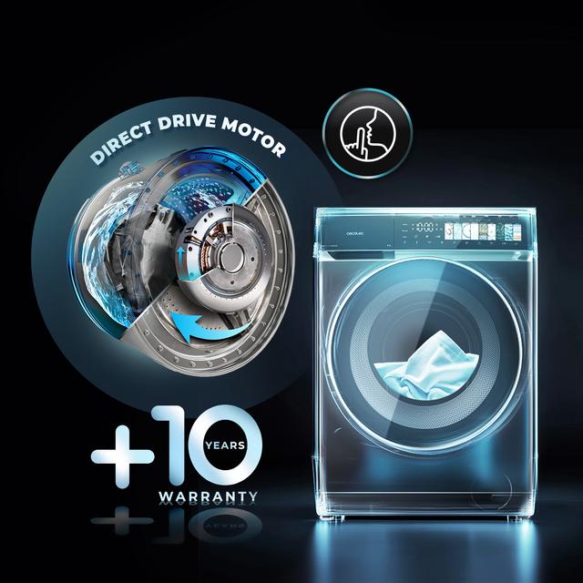 Bolero DressCode 8970 Direct Drive Steel Lavadora de 8 kg color steel y clase A, con motor Direct Drive y  1400 rpm, 11 programas, panel de control FullColor, puerta XXL y función vapor SteamMax, Spa Care, Soil Level, Delay End, My Fav, luz interior, Drum Clean Plus y Stop&Go