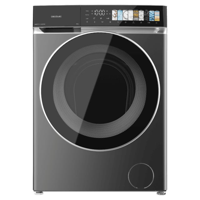 Bolero DressCode 8970 Direct Drive Steel Lavadora de 8 kg color steel y clase A, con motor Direct Drive y  1400 rpm, 11 programas, panel de control FullColor, puerta XXL y función vapor SteamMax, Spa Care, Soil Level, Delay End, My Fav, luz interior, Drum Clean Plus y Stop&Go