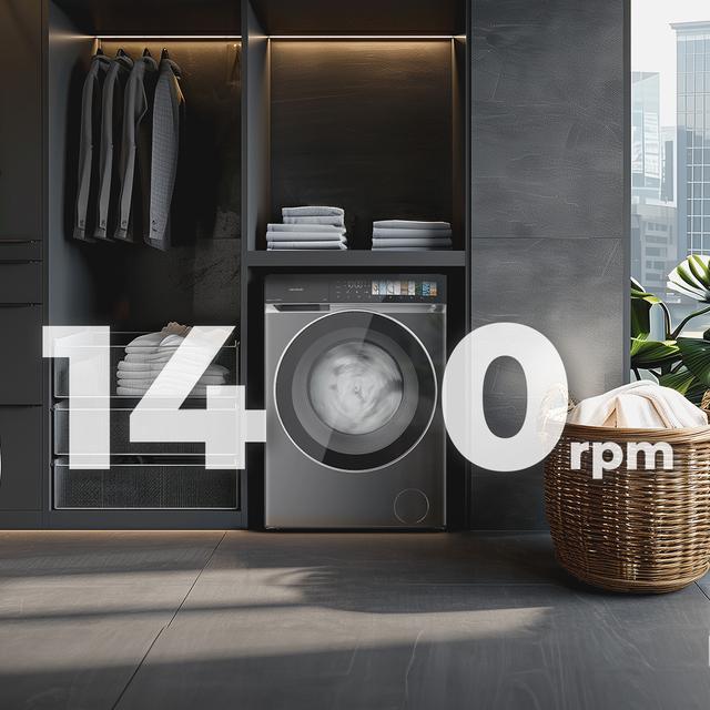 Bolero DressCode 8970 Direct Drive Steel Lavadora de 8 kg color steel y clase A, con motor Direct Drive y  1400 rpm, 11 programas, panel de control FullColor, puerta XXL y función vapor SteamMax, Spa Care, Soil Level, Delay End, My Fav, luz interior, Drum Clean Plus y Stop&Go