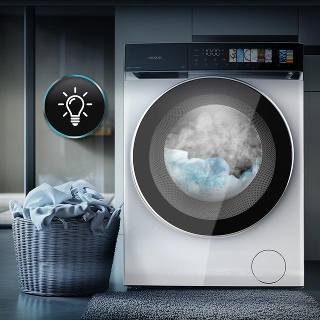 Bolero DressCode 9970 Direct Drive Lavadora de 9 kg color blanco y clase A, con motor Direct Drive y  1400 rpm, 11 programas, pantallaFullColor, puerta XXL y función vapor SteamMax, Spa Care, Soil Level, Delay End, My Fav, luz interior, Drum Clean Plus y Stop&Go